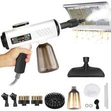 CYPNLimpiador Pistola Vapor Portátil a Presión de Alta Temperatura con 7 Boquillas y Tanque de 600 ml Máquina de Limpieza para Cocina Baño y Muebles 3 Niveles Ajustables BlancoFashion - como en la foto - Ver 2