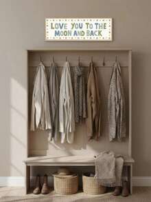 1pc Canvas Wall Art - "Good Old Days" Framed Print, "You Came Into This World, Life Is So Beautiful" Framed Print, Boy's Room Decor Framed "Love You To The Moon And Back" Banner Print, "Love You To The Moon And Back" Print Framed "Dream Big, Little One" Banner Print, "Dream Big, Little One" Print, Framed "Let's Play All Day" Baby Print – Framed Nursery Wall Art Perfect For Playroom Decor Nursery Decor Little One" Banner Print - Multicolor - View 7