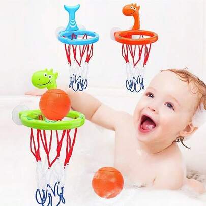 Baby Bath Tub Basketball Hoop, Suction Cup Bathroom Basketball Rack, Indoor Mini Basketball Hoop Toy For Infant Toddler Bath Time/3 Balls, Best Christmas Gift For Kids
