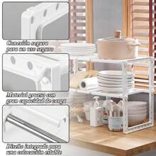 CYPNEstante de Almacenamiento Debajo del Fregadero de Cocina - 2 Niveles Ajustable y Ampliable con 10 Paneles Removibles Organizador Bajo Fregadero Estante de Gabinete para Baño Cocina BlancoFashion - 219618889 - Ver 4