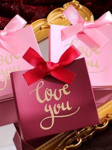 10pcs Modern Letter Pattern Paper Gift Boxes, Suitable For Parties And Valentine's Day - Multicolor - View 6