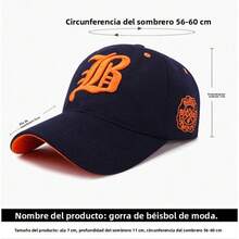 2026Gorras béisbol de marca trendy con bordado de letras, estilo occidental, para primavera y otoño, protección solar para actividades casuales al aire libre - Negro y amarillo - Ver 2