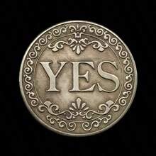Yes Or No Lucky Coin Decide Commemorative Coin Double-Sided Badge Collection Gift, Gift, Halloween, Gold Coin - Multicolor - View 2