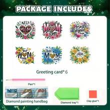 6pcs Diamond Painting Greeting Card Set, DIY Butterfly Theme Design - Includes 6 Envelopes, High-Quality Craft Paper Material, Mosaic Art Creative Postcard. Suitable For Holiday Blessings Or Conveying Heartfelt Gifts, Expressing Warmth And The Best Wishes. - Multicolor - View 13