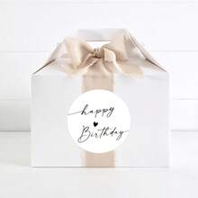 30/60/96pcs Large 5cm Happy Birthday Stickers, Personalized Stickers, Perfect Birthday Gift Stickers - Black and White - View 3