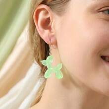 6 Pairs/Set Balloon Dog Shaped Resin Candy Color Earrings, Cute Cartoon Party Daily Birthday Circus Style Fashion Jewelry For Women, Suitable For All Seasons - 6 Pairs/set - View 8