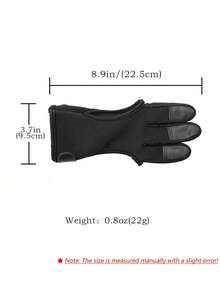 1只三指护指射箭手套，适用于反曲弓和复合弓，左右手通用，加厚指尖，方便携带，射箭练习必备配件，馈赠亲友的实用礼物