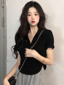 New Women's Autumn/Winter Long Sleeve T-Shirt Suit Daily Commuting Long Sleeve Jacket Women - Black - View 1
