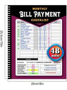 Monthly Bill Payment Checklist: Hard Cover Bill Tracker Notebook (8"X10"), 4-Year Planner With 960 Records - Plum - View 6