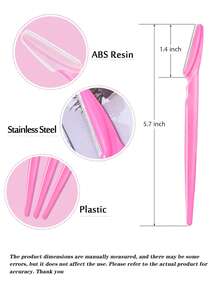 60/30/24/1 Set Rose Red Eyebrow Razor Kit, Eyebrow Trimmer/Razor, Callus Remover, Body Hair Removal Trimmer And Facial & Eyebrow Razor Set, Long Handle Blades With Precision Guard, Women Grooming Tools, Suitable For Daily Use Or Travel, Affordable Price, Christmas Gift, Cosmetics, Makeup Tools, Cheap Good Items, Gift, Women Gift, Christmas Gift - Hot Pink - View 6