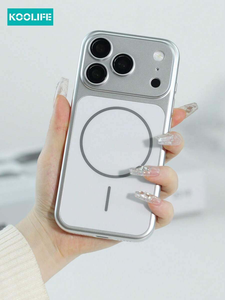 磁吸式 Koolife 1 件装超薄磁吸 PC 大视窗手机壳，纯色磨砂壳，兼容 17，凸起镜头保护壳，兼容 17/17 Pro/17 Pro Max