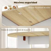 HOMCOM Mesa Plegable de Comedor, Mesa de Cocina Plegable Ovalada, 163x80x75 cm con Alas Abatibles, Hasta 6 Personas, para Comedor, Salón, Espacio Pequeño, Natural - Madera Natural - Ver 5