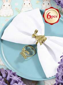 4-12pcs/Set Premium Easter Bunny Napkin Rings For Easter Table Decoration - Multicolor - View 15