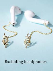 Set Of Two Hollow Leaf-Shaped Clips Designed For Earphones, Preventing Loss With A Stylish And Adaptable Unisex Design That Also Helps Prevent Drops,Wireless Wireless Earbuds With Secure Headphone Chains.Wireless Earphone Anti-Loss Clips, Earphone Protection Chains