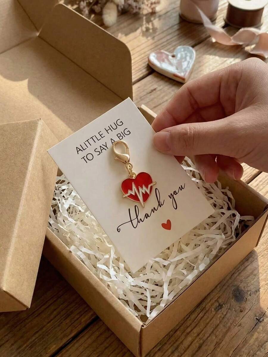 1/12pcs Women's Heart Design Alloy Keychain With Personalized Note - Golden Charm, Cartoon Heart, Thank You Gift For Teacher, Girlfriend, Mom, Best Friend | Personalized Gift | Ideal For Christmas