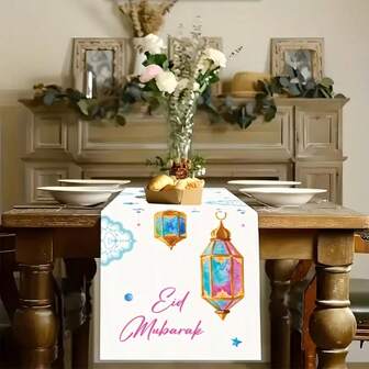 مجموعة سجادة طاولة بموضوع رمضان تتضمن 1 سجادة طاولة، تتميز بتصميم رمضاني بسيط - فوانيس ملونة وأنماط نجوم. مصنوعة من مادة بوليستر متينة، التصميم المستطيل مناسب للمطبخ وغرفة الطعام والحفلات والمنزل وديكور الأعياد الريفية. متوفرة بأحجام متعددة، مما يجعلها هدية رائعة.