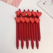 可爱简约情人节爱心主题按动式圆珠笔，校园设计返校及情人节系列，中性压笔 - 彩色 - 查看 4