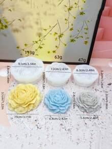 1 件牡丹花硅胶蜡烛模具，适用于制作 3D 花香蜡烛、石膏香薰石、树脂工艺品、家居装饰、母亲节礼物、节日礼物、派对装饰 - 白色 - 查看 13