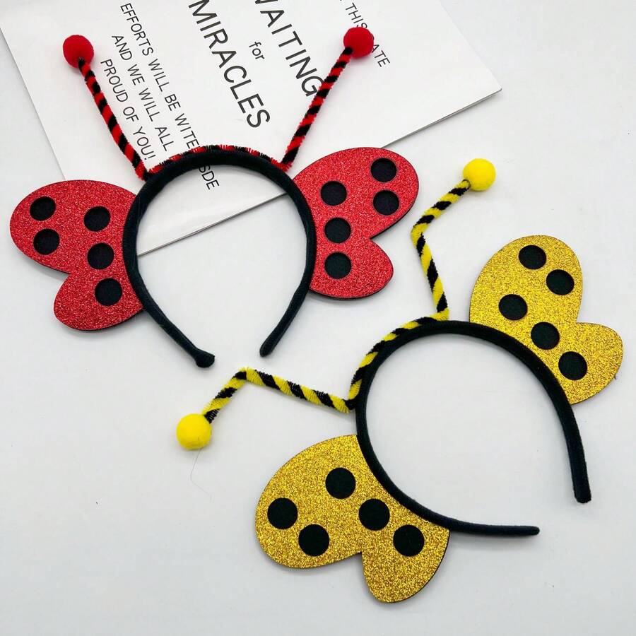 2pcs Cute & Funny Butterfly & Bee Headbands, New Design For Women, Birthday Gift - Multicolor - View 1