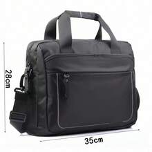 Nuevo maletín de tela Oxford para hombre, gran capacidad, uso comercial y oficial, bolso de lona para hombro, bolso bandolera, bolso para portátil para hombre - Negro - Ver 10