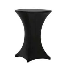 4 Pack 30x42 Inch Highboy Spandex Cocktail Table Covers, Black, Fitted Stretch Cocktail Table Tablecloth For Round Tables - 30英寸x42英寸,4件套,黑色 - 查看 2