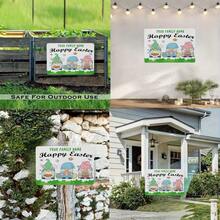 1pc Personalized Easter Metal Sign - Customized Surname, Whimsical And Carrot Design, Durable Indoor/Outdoor Easter And St. Patrick's Day Decor, No Battery Required