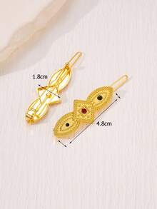 Herseygold 一对镀金中东奢华新娘发饰，阿拉伯婚礼派对女士头饰