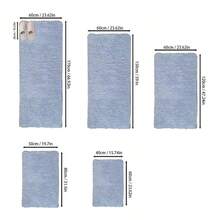 1pc Soft Long Plush Bathroom Mat, Absorbent Bathtub Entrance Bedroom Anti-Slip Anti-Moisture Small Rug - Beige - View 7