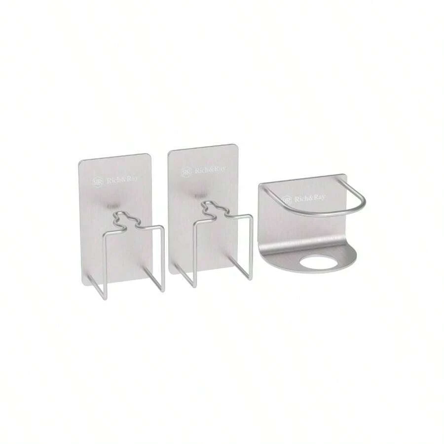 3 Pack Toothbrush Holder, Toothbrush, Toothpaste, Cup Stainless Steel Wall Mounted Self - Adhesive Toothbrush Holder Sliver 1*Toothpaste Holders+ 2*Toothbrush Holders - Màu bạc: 1 hộp đựng kem đánh răng, 2 hộp đựng bàn chải đánh răng. - Xem 1