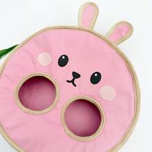 仓鼠双孔喂食袋，可悬挂于洞内，兔子干草袋，豚鼠磨牙棒架，便携式小型宠物用品 - 粉色 - 查看 12