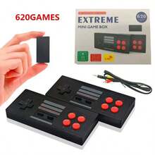 Consola de juegos retro, mini consola de videojuegos portátil clásica incorporada 620+ juegos de edición clásica, salida AV y controladores de juegos duales - Negro - Ver 9