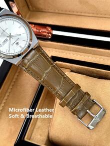 Pablo Raez 男士原创魅力腕表 时尚商务男士腕表 奢华不锈钢首饰 全新 AAA 级男士名表 复古渐变绿色超细纤维皮革表带 50米防水 简约日历星期显示 男士金属休闲石英表 毕业 婚礼 生日礼物 - 銀色 - 查看 12