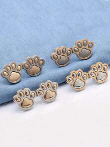 Cute Cat Paw Adjustable Belt Buckle, No Sewing Required, Fits Jeans, Skirts, Dresses, Women Fashion Accessory, Daily Wear - Multicolor - View 2