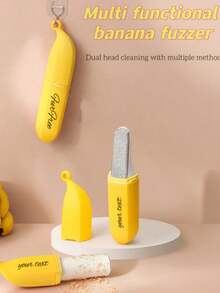 [Custom] Banana-Shaped Dual-Head Hair Removal Brush, Multiple Cleaning Methods. Supports Custom English, Strong Cleaning Ability, Good Use Effect, Easy To Remove Pet Hair, Suitable For Removing Hair From Various Clothing - Multicolor - View 4