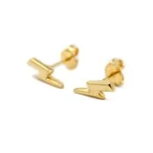 Aretes de Rayo en Chapa de Oro de 22K,40079279 - Multicolor - Ver 1