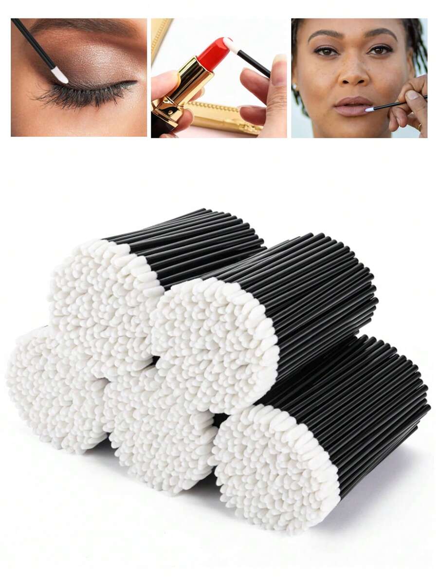 Bộ 500 món dùng một lần gồm mascara, phấn mắt, son bóng, cọ trang điểm, cọ lông mềm, dụng cụ trang điểm mi giả, cọ môi thân rỗng. Thao tác đơn giản và dễ sử dụng. Quà tặng kèm. - màu đen - Xem 1