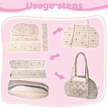 DIY Sewing Pattern: Medium Boston Tote Bag (Finished Size 12" X 8" / 31x20cm) - Pre-Cut Hard Paper Templates - Instructions For Sturdy Shape Included (Pattern Only) - A - View 3