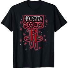 NBAS Ouston Ockets Airbrush Logo T-Shirt - Black 2 - View 1