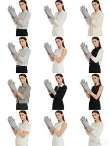 1/6 双装防静电碳纤维防护手套，防滑、耐磨、防尘、触感灵敏、透气袖口，通用电子元件防护手套 - 灰色 - 查看 4