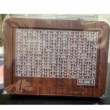 1pc Goal-Oriented Savings - Non-Waterproof Wooden Savings Bank With Goal Counter - $10,000 Cash Storage Box - Holiday Creative Gift - Brown - View 2