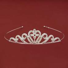 1pc Elegant Rhinestone Bridal Hair Accessory, Suitable For Wedding - Silver - View 2
