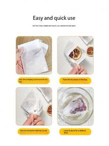 100-Pack 6x8 Inch Disposable Tea Filter Bags, Unbleached Natural Non-Woven Mesh Drawstring Pouches,  Leak-Proof Tea Infuser Bags For Loose Leaf Tea, Herbal Blends, Coffee Grounds, Disposable Brewing Bags With Secure Drawstring Closure, Multi-Purpose Unbleached Non-Woven Bags For Home Kitchen Cooking, Herb Storage, Spice Steeping, Tea Brewing, Reusable-Feel Disposable Filter Bags For Daily Use, Restaurant, Cafe & Home Brewing, 6 Inch X 8 Inch Large Capacity Tea Filter Pouches For Loose Tea Leaves, Dried Herbs, Flower Teas & Homemade Herbal Infusions, Tear-Resistant Non-Woven Mesh Material For Easy Brewing & Cleanup, No Adhesive No Chemical Additives Disposable Tea Bags For Healthy Brewing - White - View 9