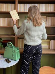 Women's Casual Elegant Street Style Polka Dot Print Wide Leg Pants, Spring/Summer - Black - View 6