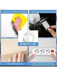 1pc Heavy Duty Nano Double-Sided Tape - Reusable, Traceless And Washable - Strong Adhesive Strips For Home & Office Use - Multicolor - View 5