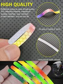 Reflective Wheel Rim Strips –Nighttime Warning Reflective Stickers, Colorful Gradient, Flexible & Waterproof, High-Brightness For Car, Motorcycle, E-Bike & Bicycle