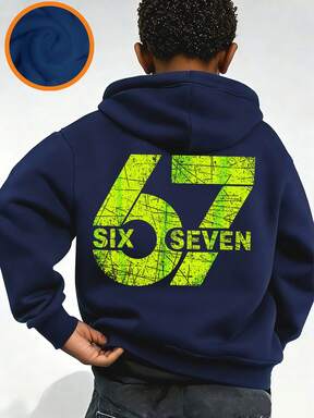 Felpa con grafica per ragazzo tween, foderata termicamente, comoda e calda per l'autunno/inverno