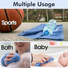 Oakias - Toallitas 100 % de algodón, paquete de 24, toallas faciales y de spa, 30.5 x 30.5 cm, de secado rápido, a granel, azul - Azul-24 - Ver 3