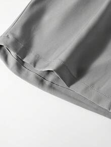 Men'S Summer Stylish Casual Shorts For Young Outdoor Sports, Solid Color Loose Drawstring Beach Pants - Light Grey - View 8