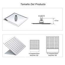 CYPNCabeza de Ducha de Lluvia de Alta Presión Regadera Cuadrado de Acero Inoxidable Cabezal de Ducha de Lluvia Ultra fina con Montaje Fijo Ahorro de AguaFashion - 227884963 - Ver 8