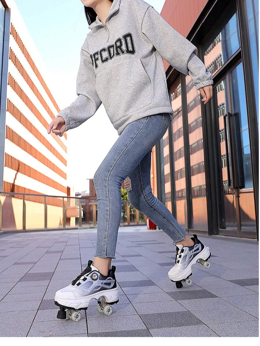 Giày nam thường ngày với hệ thống phanh 4 bánh - màu đen - Xem 1